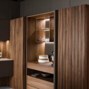 Cucina Strip di Key Cucine in legno Noce Canaletto