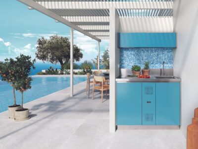 Cucina Cooling station di Abimis a bordo piscina a Mykonos